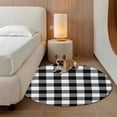 thumbnail image 3 of Round Area Rug 3ft,Classic Black and White Buffalo Check Washable Carpet Non-Slip Runner Accent Rugs Indoor Floor Mat for Bedroom Living Room Decor,Monochrome Plaid, 3 of 9