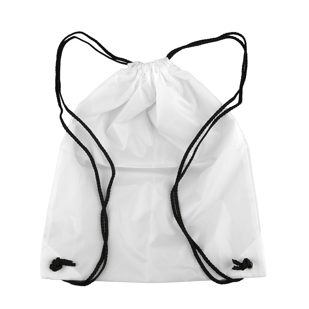 Black Classic Waterproof Strong Nylon Cord Carry Handles Premium School Drawstring Duffle Softback Bag Sport Gym Swim... by