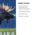 thumbnail image 3 of Alaska, Moonlight Moose Birch Wood Wall Sign (12x18 Rustic Home Decor, Ready to Hang Art), 3 of 5