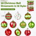 thumbnail image 4 of Adornos Navideños Bolas Ouddy Mode 30 piezas Rojo/Verde 6 cm, 4 of 6