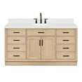 thumbnail image 2 of Ariel Hepburn 66 Inch Single Oval Sink Bathroom Vanity With Carrara White Quartz Countertop 1.5 Inch Edge In Oak, 2 of 10