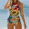 thumbnail image 1 of YDLCAFD Easter Women's Swimwear Tankini 2 Piece Normal Swimsuit Backless 2 Piece Printing Adjustable Print Multi Color Padded Strap Bathing Suits Fascinating Vacation Beach Wear, 1 of 5