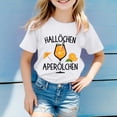 thumbnail image 2 of XDZJLR Hauts Filles Décontractés Imprimés Col Rond Manches Courtes Mode Loisirs Été T-Shirts Doux 10-11 Ans, 2 of 4