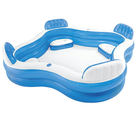 Intex 56475EP Swim Center Family Lounge Inflatable Pool, 90" X 90" X 26"  Ages 3+
