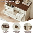 thumbnail image 6 of Farmhouse 5 Drawer Dresser for Bedroom, 32.6" Tall Chest of Drawers, White Dresser with Deep Drawers, Storage Dressers Organizer for Bedroom, Living Room, White, 6 of 7