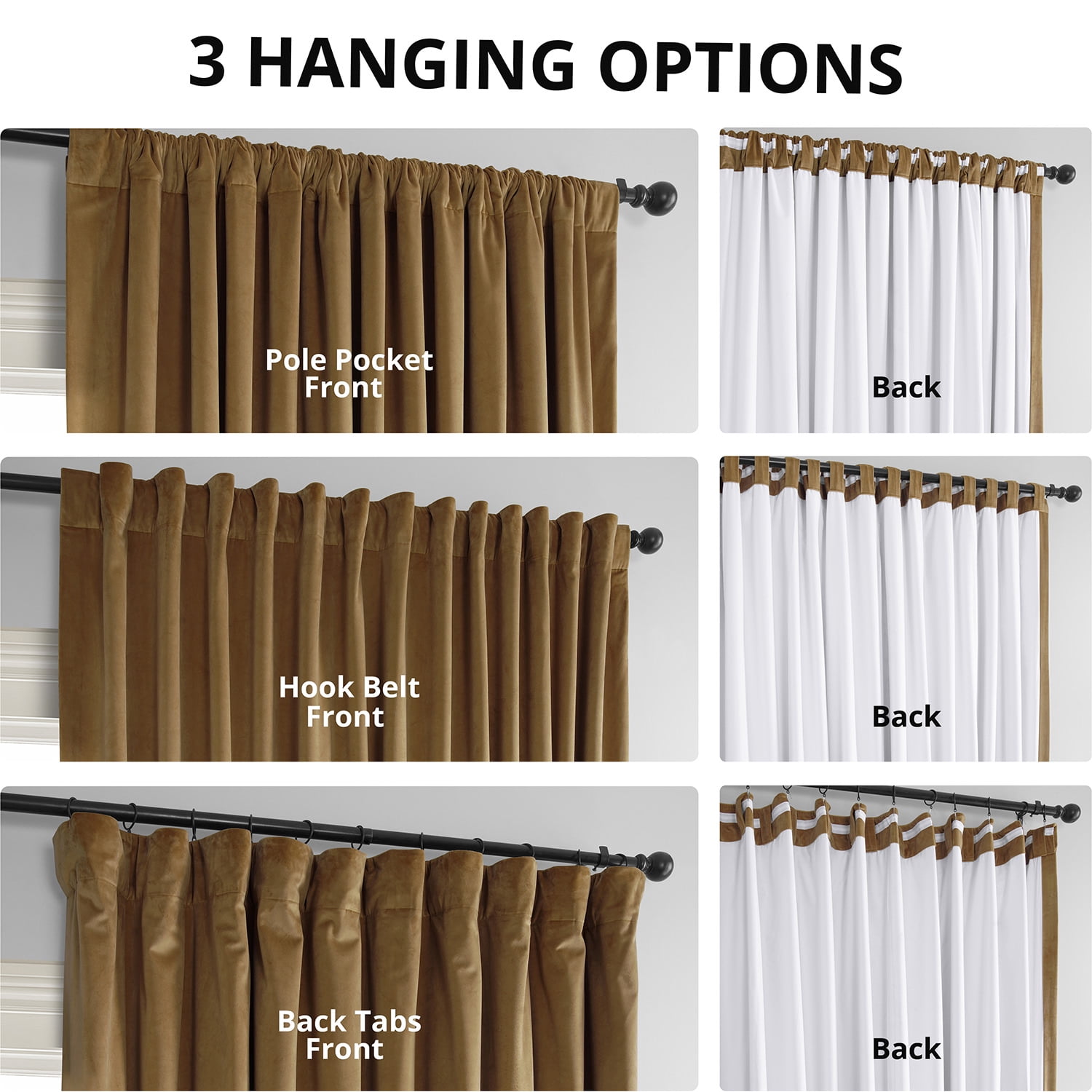 Half Price Drapes Signature Amber Extra Wide Velvet Blackout Curtains (1 Panel), 100WX 108L