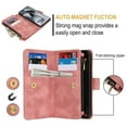 thumbnail image 6 of Luxury Wallet Multi Card Flip Magnetic Zipper Leather Case For Samsung Galaxy S24Ultra S23 S22 Ultra S21Ultra S20 S23FE S21FE S20FE Note20 A15 A25 A35 A55 A14 A34 A54 A13 A53 A73 A12 A50 A52 A72 Case, 6 of 16