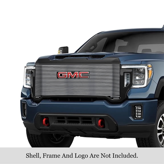 2020-2022 GMC Sierra 2500/2500 AT4/3500 SLT/3500 AT4 Main Upper Stainless Steel Polished Finish Horizontal Billet Grille