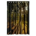 thumbnail image 1 of ABPHQTO Rayos de luz brillan a través de los árboles en el bosque de verano Cortina de ducha de poliéster impermeable y ganchos 120x180 cm, 1 of 1