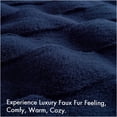 thumbnail image 4 of JERFIT Navy Faux Fur & Velvet Luxury Throw Blanket, Super Soft Plush Reversible Sherpa Fleece for Couch, Bed, Sofa, 4 of 10