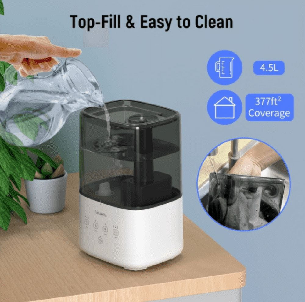 Ultrasonic Warm Cool Mist Humidifier Aromatherapy 4.5L Top Quiet Fabuletta FHM001