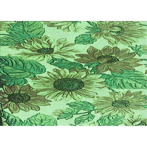 Ahgly Company Indoor Rectangle Patterned Jade Green Area Rugs, 5' x 8'