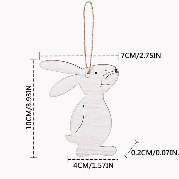 Yhmxh Artículos decorativos de Pascua: Colgante de conejito de madera, adorno de conejito