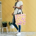 thumbnail image 4 of FORMRS Womens Canvas Tote Bag with Zipper Inner Pocket Shoulder Handbag, Yellow Stars Pattern, 4 of 7