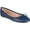 Navy, variant on Womens Vika Slip On Round Toe Ballet Dress Flats, Widths Available