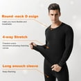 thumbnail image 5 of Htwon Men's Thermal Underwear Set Ultra Soft Microfiber Thermal Underwear for Men Set Long Johns Sets (Black, XL), 5 of 14