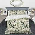 thumbnail image 2 of Designart "Leaves In Tranquil Arrangement" Green Plants Bedding Covert Set - Bohemian & Eclectic Bed Set With 2 Shams, 2 of 5