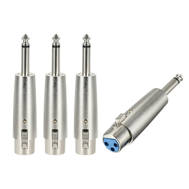 XLR Female to 1/4" Male TRS Adapter,Gender Changer XLRF to 6.35mm Mono Coupler Adapters,Mic