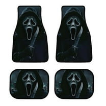 Scream Ghostface Car Floor Mats 4PC Set Anti Skid Vehicle Floor Mat Car Carpet for Front Rear Seats Universal Auto Interior Accessories