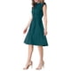 thumbnail image 3 of VESTIDO DE CAMISA CHIC INSPIRE para Mujeres con Mangas Cortas, Cuello de Punto, Cintura con Lazo, Vestidos Medios XL Verde Oscuro, 3 of 6
