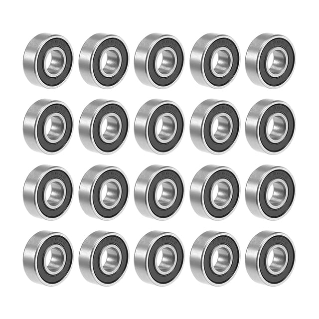 Rodamiento de bola 696-2RS 6x15x5mm con doble sellado, rodamientos de acero cromado, 20 piezas