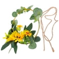 thumbnail image 5 of Guirnalda de girasoles artificiales, colgante de corona de girasol de simulación de arte del hierro, 1 ud., 5 of 5