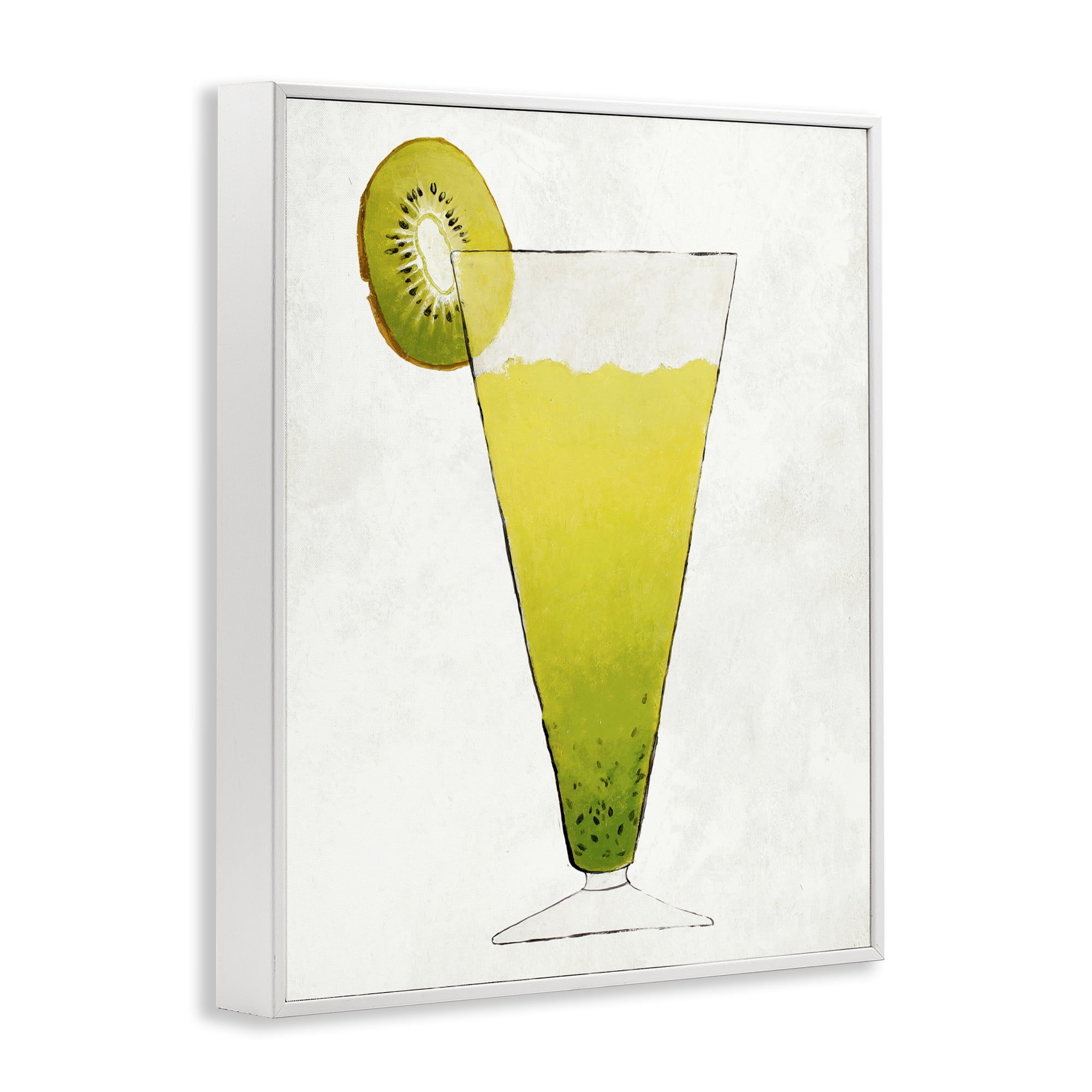 Stupell Industries Summer Cocktail Kiwi Slice White Framed Giclee Art, design by Lorenzo Collective