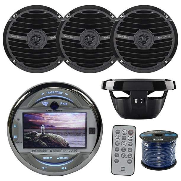 Marine Audio Package Of Dual Electronics MGH30BT Marine Gauge Style