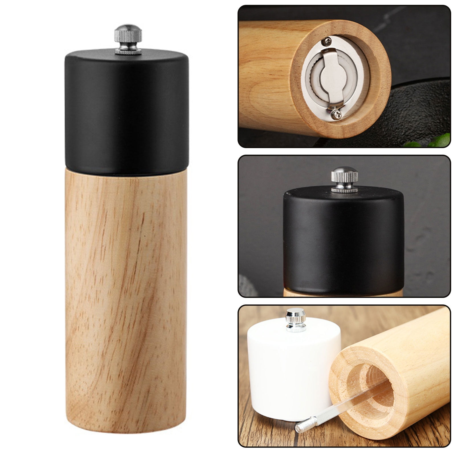 2" PORTABLE POCKET SIZED 2 PIECE SQUARE WOOD HERB TEA TOBACCO GRINDER SIFTER 