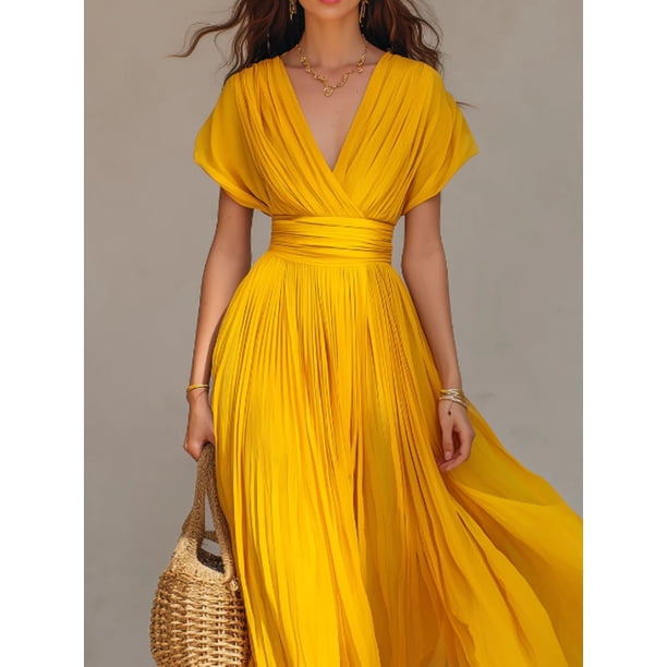 kimono pleated dress Elegant Purple Pleated Chiffon Kimono Cover-Up Dress with Mid Flowy Sleeves And Side Slits