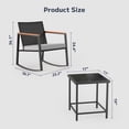 thumbnail image 6 of Asofer 3 Pieces Patio Bistro Wicker Chairs , All-Weather Outdoor Rattan Conversation Set with Glass Table for Lawn, Poolside, Porch, 6 of 9