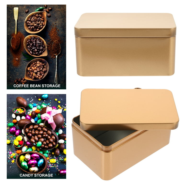 2 Pcs Tea Storage Box Bags Organizer Cookie Tin Cans Tins for