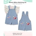thumbnail image 2 of Disney Minnie Mouse Girls Shortall Overalls and T-Shirt Set, Toddler & Little Kids Spring Summer Outfit (Pink, 2T), 2 of 5
