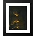 thumbnail image 2 of Francesco Trevisani 14x18 Black Modern Framed Museum Art Print Titled - Saint Francis Praying Before a Crucifix by Candlelight, 2 of 5