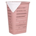 thumbnail image 3 of Mind Reader Slim Tapered Laundry Hamper with Lid, Clothes Basket with Swiss Cross Cut-Outs, Lightweight & Ventilated, Plastic, Pink, 3 of 8