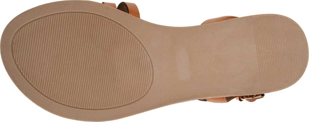 Women's Journee Collection Solay Flat Strappy Sandal Tan Faux Leather 8.5 M