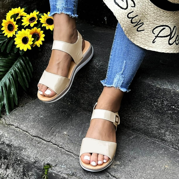 nsendm Women Sandal Adult Female Womens River Sandals Wedge Middle