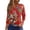 Deep Red, variant on Women's 250th Anniversary USA Shirt Patriotic American Flag Print V-Neck Button 3/4 Sleeve T-Shirt