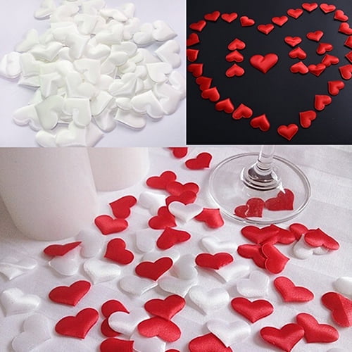 100x Heart Shape Petals Artificial Rose Wedding Confetti 