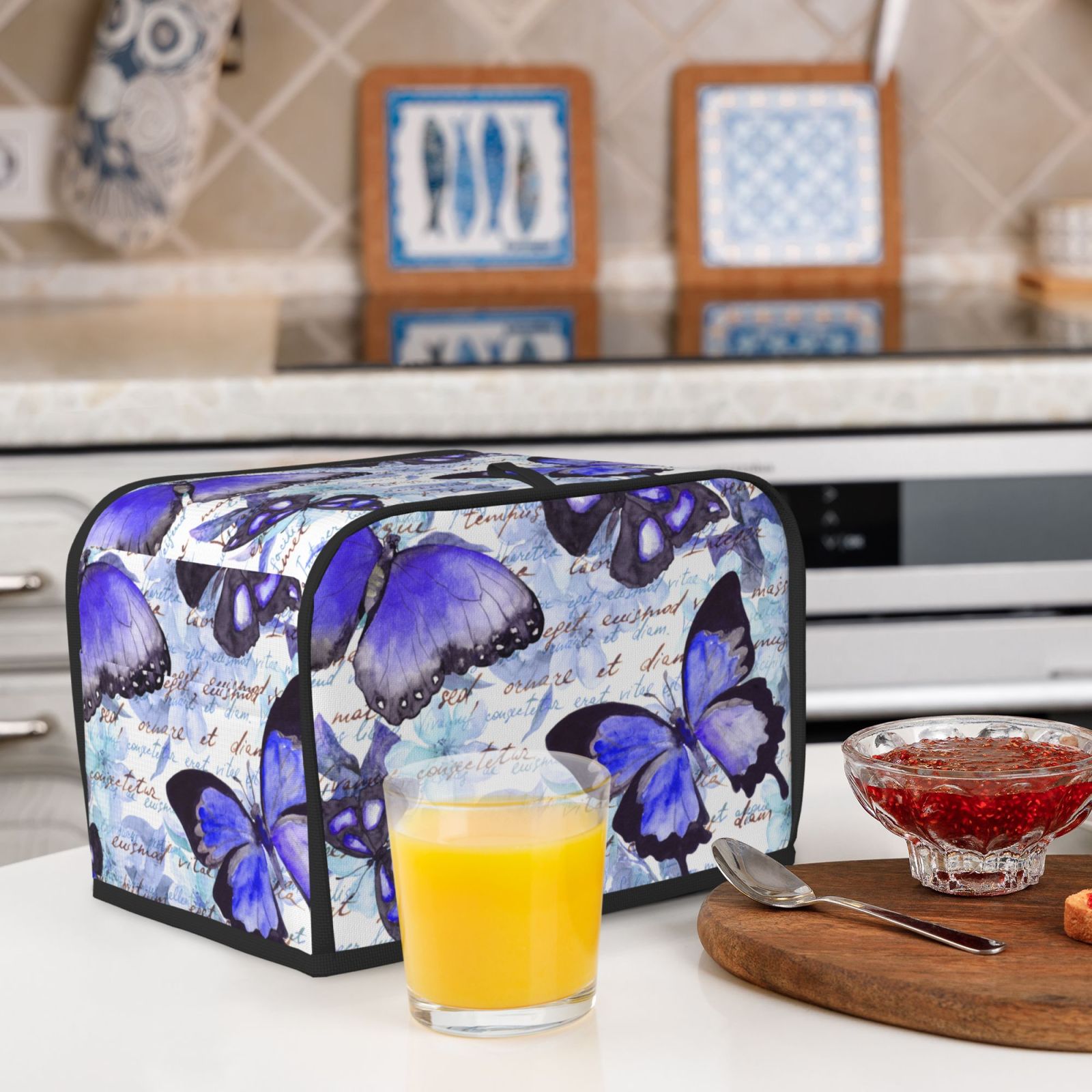 GIFTPUZZ 2 Slice Toaster Cover Dustproof Toaster Cover Small Appliance Toaster Cover for Kitchen Washable and Dust Protection (Watermelon) S GIFTPUZZ Toaster Cover Bag Abstract Rainbow Flower Pattern Kitchen