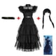 thumbnail image 2 of Miércoles Addams vestido Cosplay para niña niños negro gótico vestidos miércoles Cosplay disfraces Halloween fiesta mujer ropaXS Gao Jinjia LED, 2 of 2