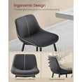 thumbnail image 4 of Bar Stools Set of 2, Counter Height Bar Stools with Back, Ergonomic Backrest, Synthetic Leather, Metal Legs, 24.4-Inch Tall Stools for Kitchen Island Home Bar, Ink Black, 4 of 9