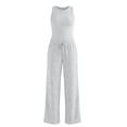 thumbnail image 4 of NMMUED Women's 2 Piece Lounge Sets Sleeveless Tank Tops Wide Leg Pants Sets Tracksuits Matching Outfit Womens Loungewear Set Light Gray M, 4 of 5