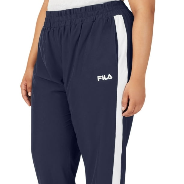 Fila Women s Jovia Mid Rise Contrast Trim Track Pants Blue Size 2X