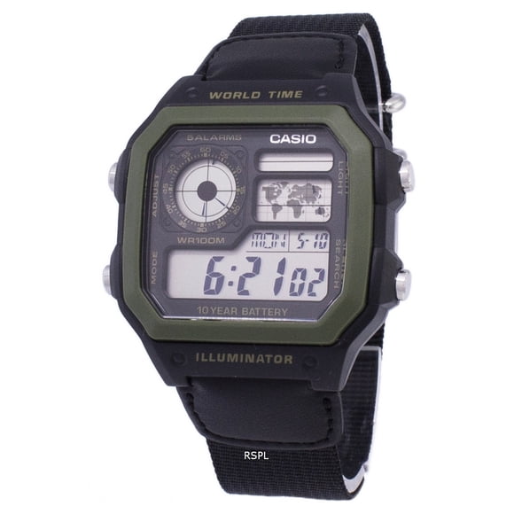 Casio Youth Series Digital World Time AE-1200WHB-1BVDF AE-1200WHB-1BV Men's Watch