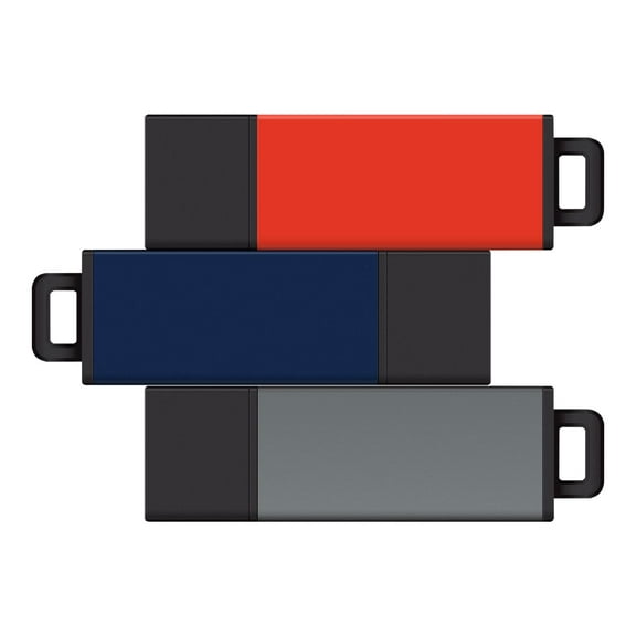 8GB USB 2.0 Pro2 3Pk (Orange, Blue, Grey)