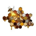 thumbnail image 2 of 2D Bee Wasp Hanging Ornament for Outdoor Garden Decor, Creative Metal Style Insect Wall Art for Yard Patio Landscape Decoration, 2 of 3