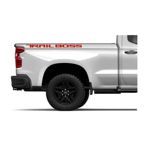 Chevy Silverado Red Trail Boss Bedside Lettering Decals 2019-2025 Set of 2 GM Licensed