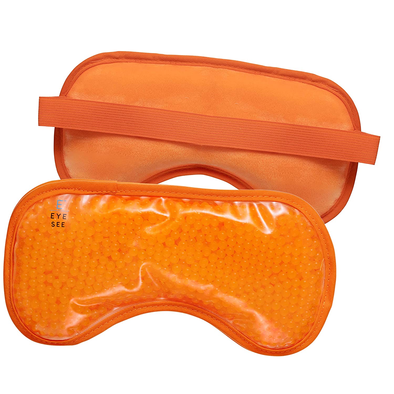 Eye See Plush Gel Eye Mask for Puffy Eyes, Orange Cold Eye mask to