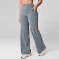 thumbnail image 3 of Softretch No Front Seam Wide Leg Pants for Women - High Waisted Yoga Lounge Buttery Soft Comfy Casual Light Gray S, 3 of 4